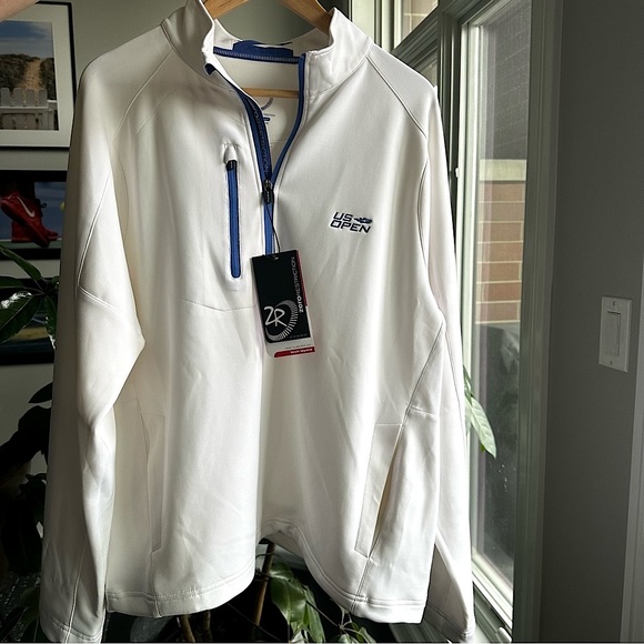 NEW US Open - Zero Restriction XL Men’s White Quarter Zip Technical Pullover - Picture 1 of 11